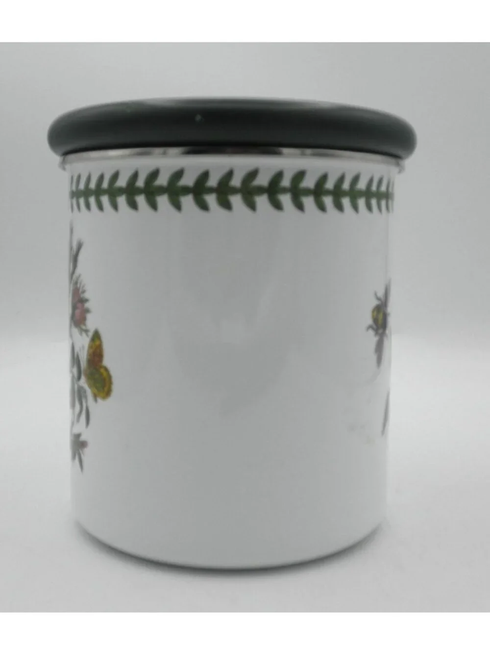 Portmeirion Botanic Garden Small Metal Canister w/Wood Lid Dog Rose PRTBOG
